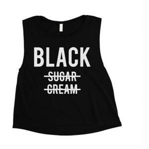 Black cropped muscle  tank black lives matter